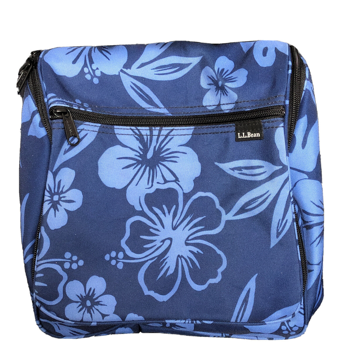 L.L. Bean Hanging Blue Floral Travel Bag Organizer Multi Pocket