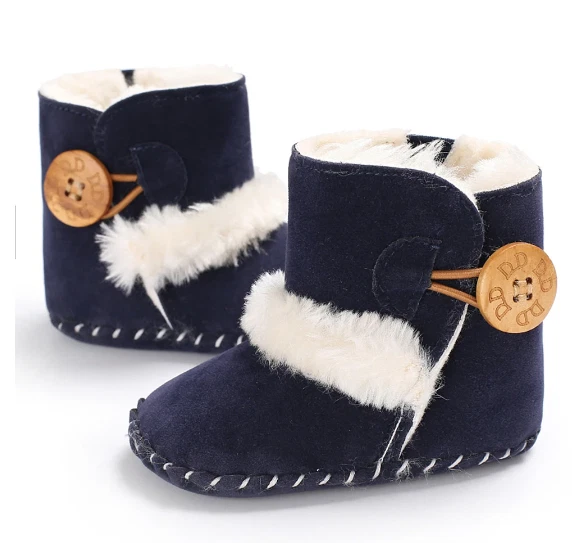 Botas de neve bebê couro quente inverno botas para recém-nascido menina menino borla felpuda macia - Imagem 4 de 4