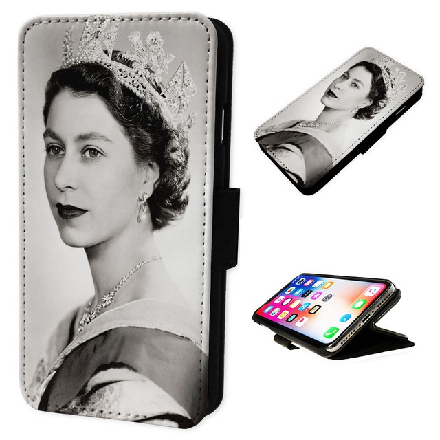Queen Elizabeth England Flip Phone Case Wallet Cover Fits Iphone