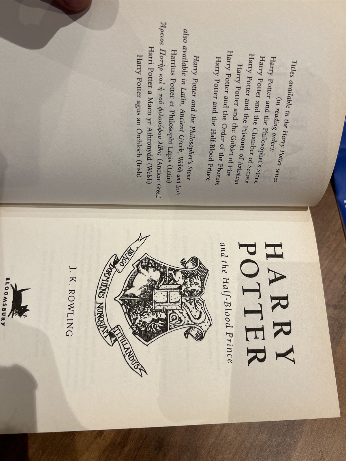 Harry Potter And The Halfblood Prince FIRST EDITION **OWLS** Misprint