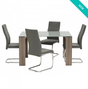 Set of 4 grey dining room chairs | eBay