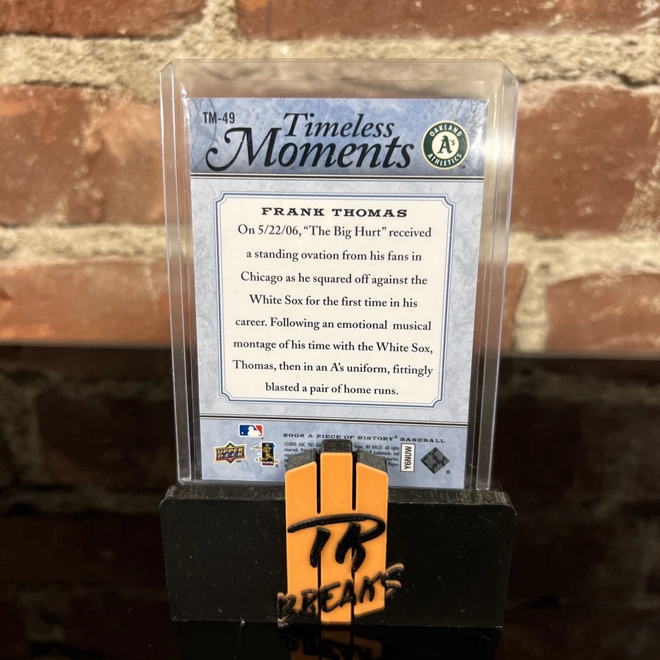 2008 Timeless Moments Gold Jerseys /75 Frank Thomas HOF - Image 2 of 2