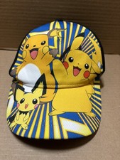 Pokemon Bc Pikachu Evolution Adjustable SnapBack 2016 Black/Yellow Youth Hat