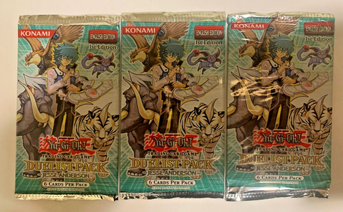 Yugioh GX 1st Edition Duelist Pack Jesse Anderson. English lot of 3 Sealed New