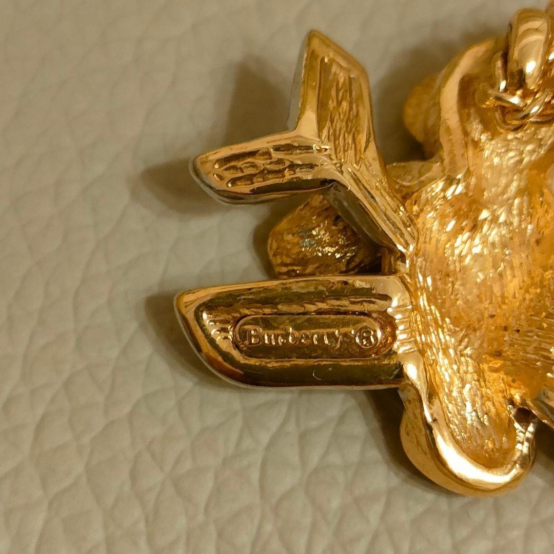 Burberrys JAL 50th Anniversary Teddy Bear Plane Necklace Gold Nova Check 54cm thumbnail 7