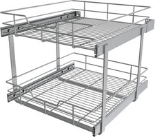 2 Tier Pull Out Cabinet Organizer 20"W X 22"D,Slide Out Drawers