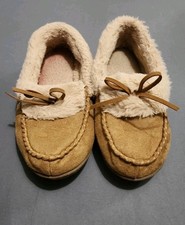 ROCKDOVE Women's Slippers Fur Lined Moccasin Size 8 Tan Comfort