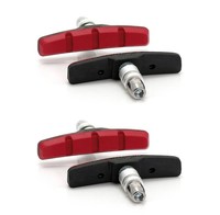 Xlc V-Brake Bremsschuhe BS-V01 70Mm 4Er Set Schwarz/Rot Mit VerschleißAnzeige