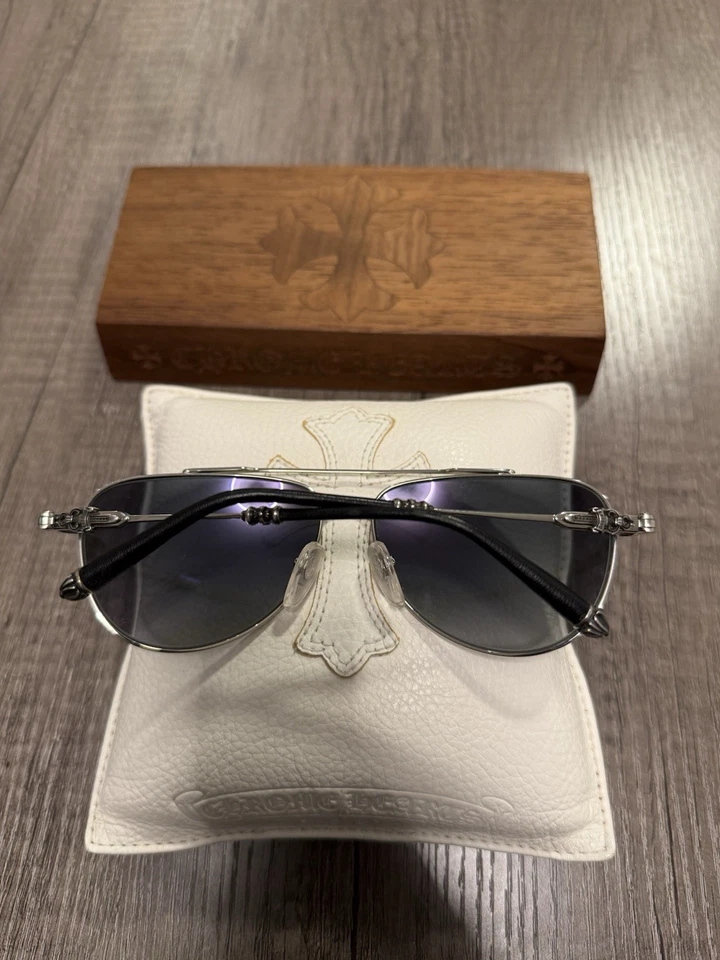 Gafas de aviador metálicas Chrome Hearts Slam Foto 3 de 4