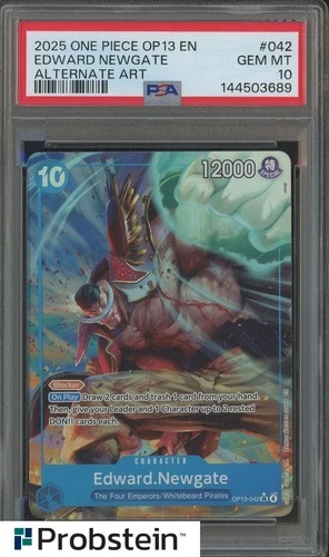 2025 One Piece OP13 En #042 Edward Newgate Alternate Art PSA 10 GEM MINT