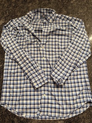Vineyard Vines Performance Slim Fit Tucker Shirt, Blue Plaid, Men's Size Large
