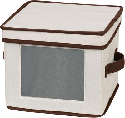 China Plate Storage Box, Holds 12 Dessert Plates or Bowls, Windowed Panel, Sturd