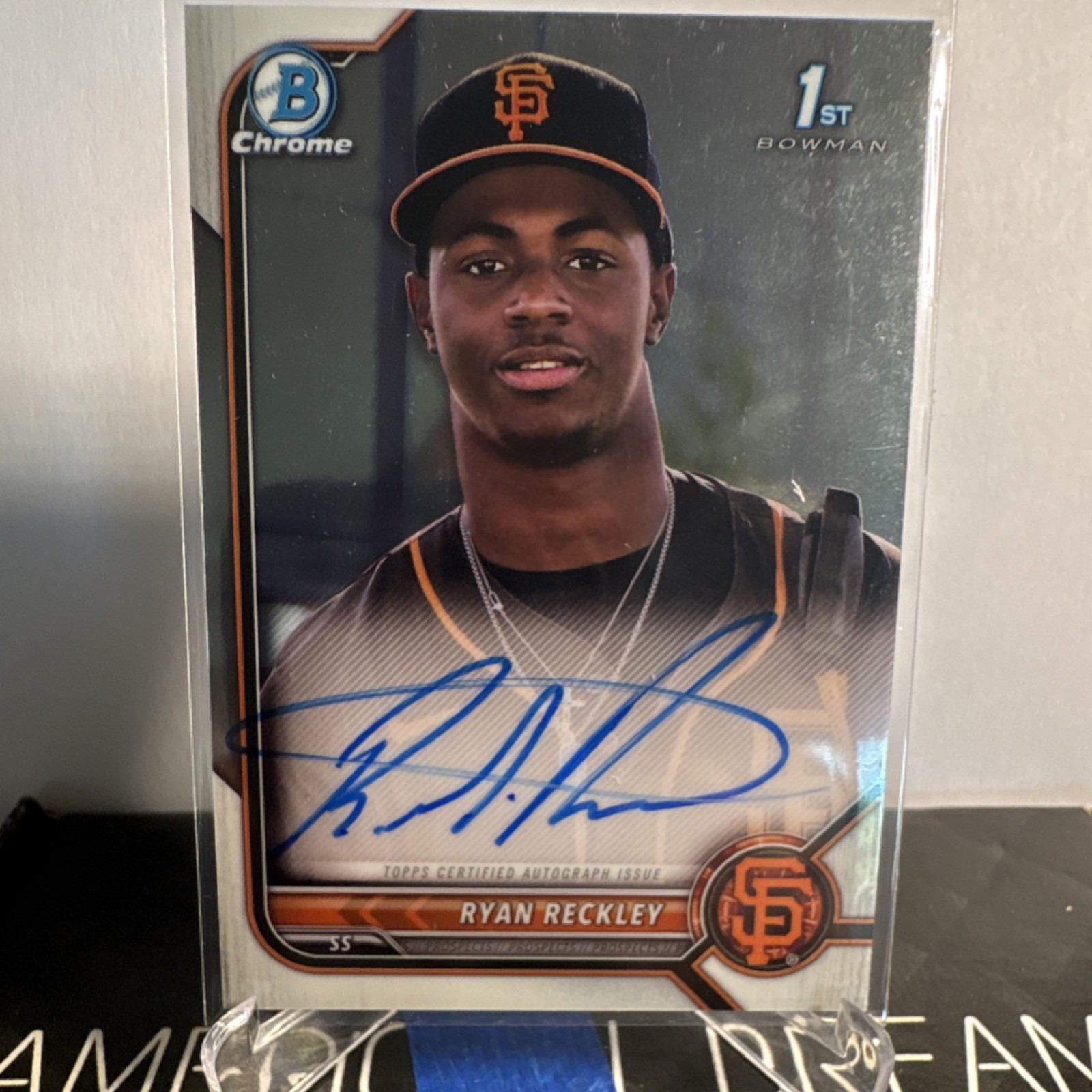 Topps 2022 Bowman Chrome Autograph Ryan Reckley CPA-RR Giants