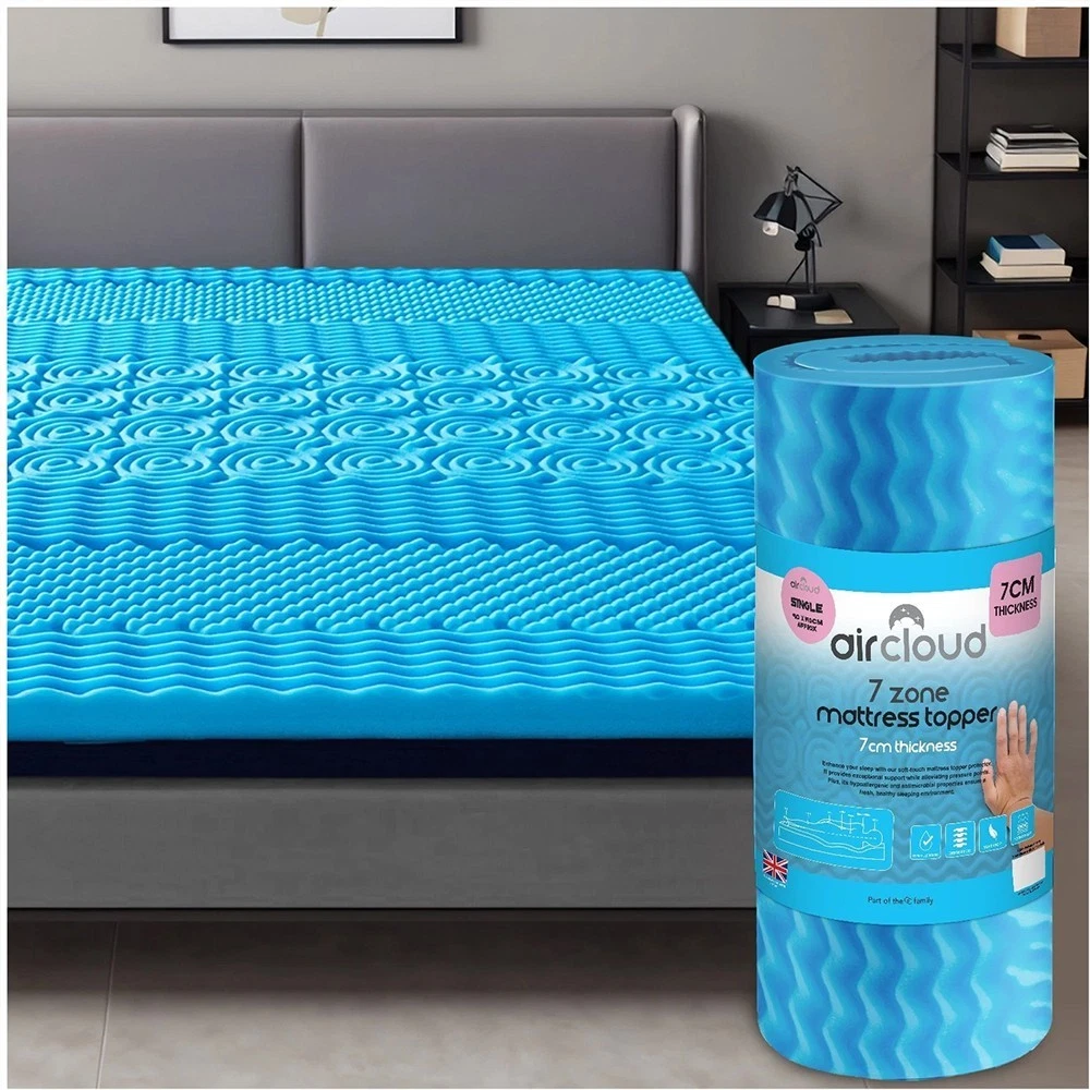 7-Zone Orthopedic Memory Foam 6cm thick Mattress Topper Pressure Relief Bed Pad