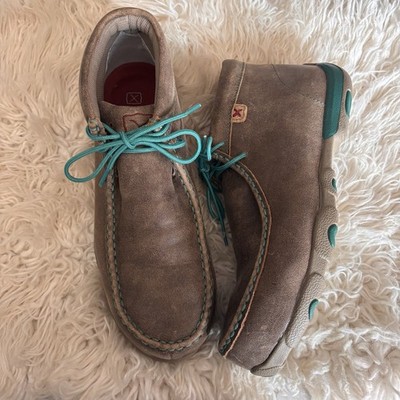 Twisted X Work Shoes Womens Driving Moc Alloy Safety Toe Brown Size 10