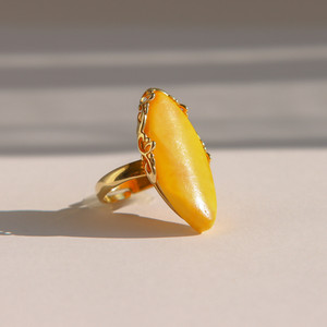 Authentic The Sunken Sun Ring Of Baltic Butterscotch Amber And Radiant Gold