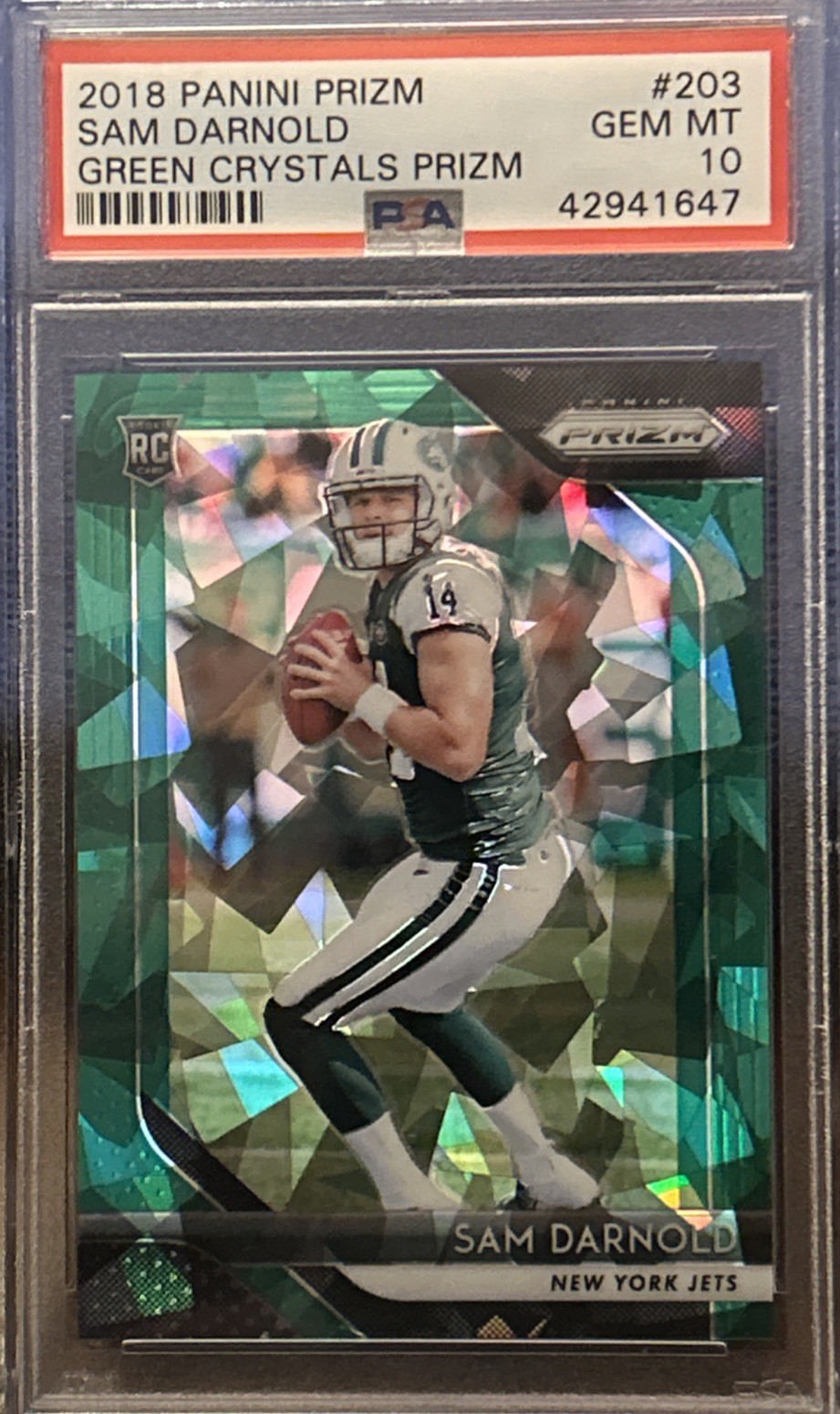 Sam Darnold - 2018 Panini Prizm #203 Green Crystals /75 Rookie SSP PSA 10!!!