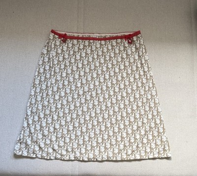 Christian Dior Vintage Rock Oblique Monogram Beige Rot Galliano Era 2000er Y2K