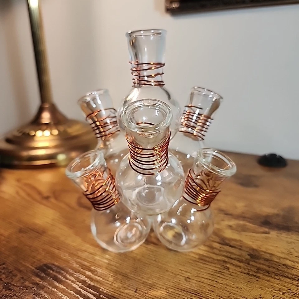 Vintage Glass 7 Cluster Bud Vase Propagation Station Flower Arrangement - Image 2 of 4