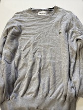 Lacoste Men Gray Crew Knit Long Sleeve Sweater 6 XL