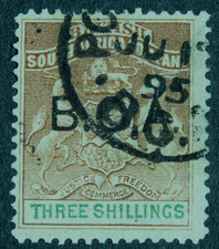 British Central Africa (Nyasaland) 1895 3/- SG 10 Used cat £110