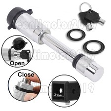 Silver Hitch Pin Lock 2 Keys 58 Truck Trailer Receiver For 2 Towing Receiver