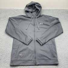 Under Armour UM8981SCGR Mens Large Gray USC Gamecocks ColdGear Full Zip Hoodie