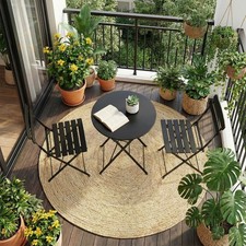 Folding 3-Piece Patio Bistro Set Outdoor  Garden Furniture for Balcony