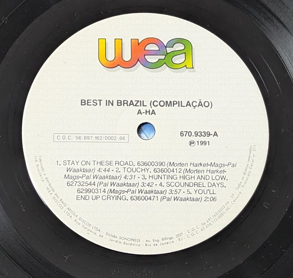 A-Ha - Best in Brazil 1st press LP 1991 - Image 3 of 3