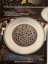 1979 Corelle Batik Original Vintage Advertisement Dinnerware Plates Earthenware