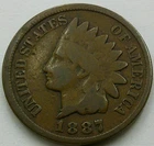 US 1887 Indian Head Cent  **