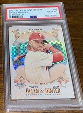 2021 Topps Allen & Ginter Chrome - Bryce Harper #44 X-Fractor PSA 10 pop 1 