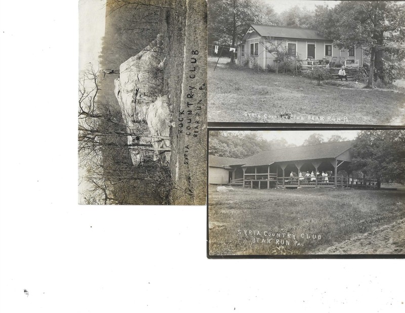 3 PENNSYLVANIA RPPC REAL PHOTO BEAR RUN PA SYRIA COUNTRY CLUB ROCK MAN VIEWS
