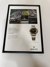 Framed Original Rolex Watch Formula One F1 Grand Prix Magazine Advert Retro f