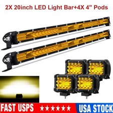 2x 20 Inch Pulgadas Barra De Luz Luces Led Light Bar Combo Offroad 4x4pods 2x 20 Inch Pulgadas Barra De Luz Luces Led Light Bar Combo Offroad 4x4pods