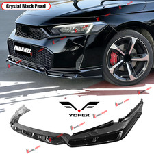 Yofer Crystal Black Pearl Front Bumper Lip Chin Spoiler For Honda Civic 2025