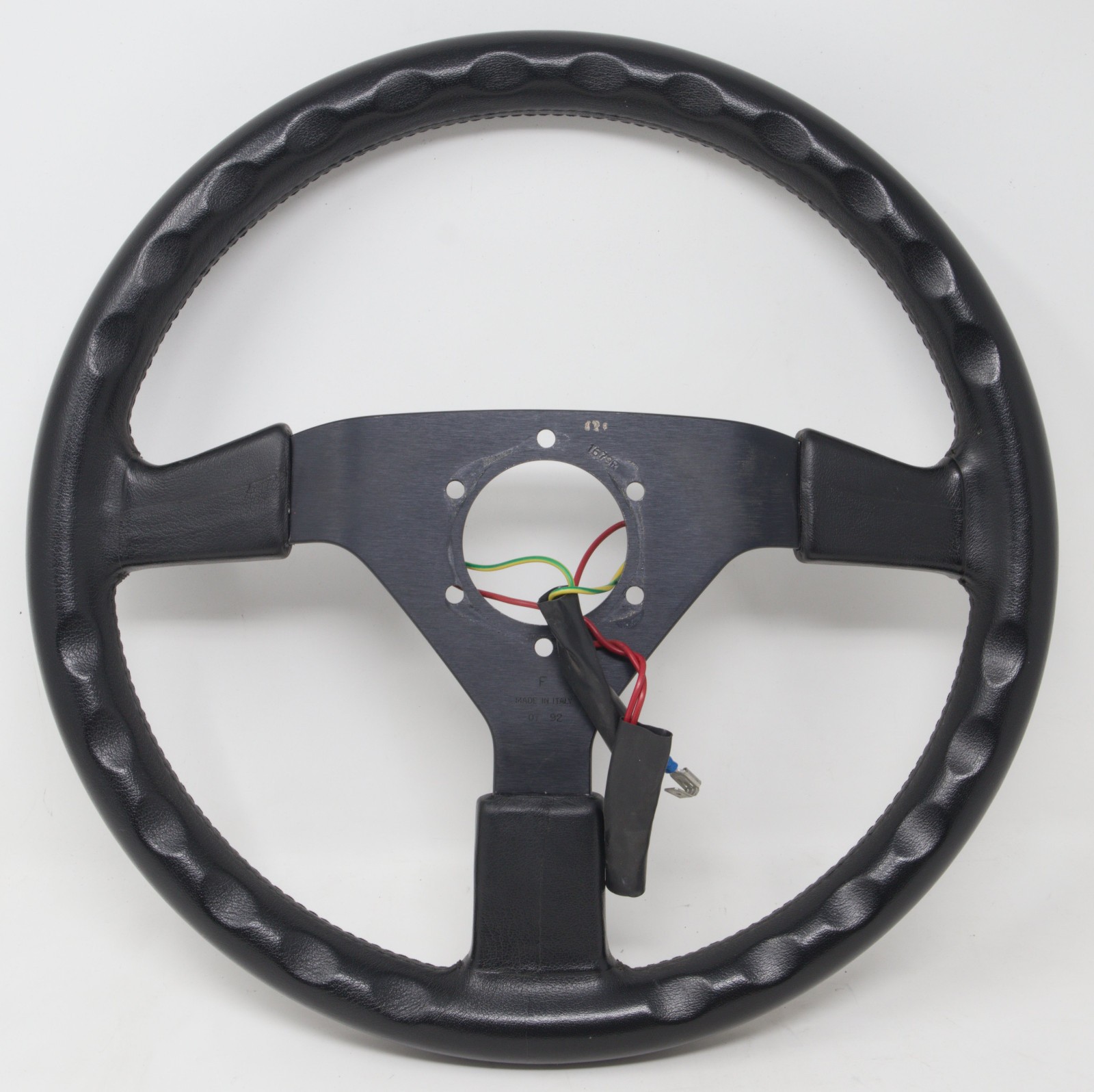 Used genuine OEM Ferrari 348 steering wheel original black leather 140945
