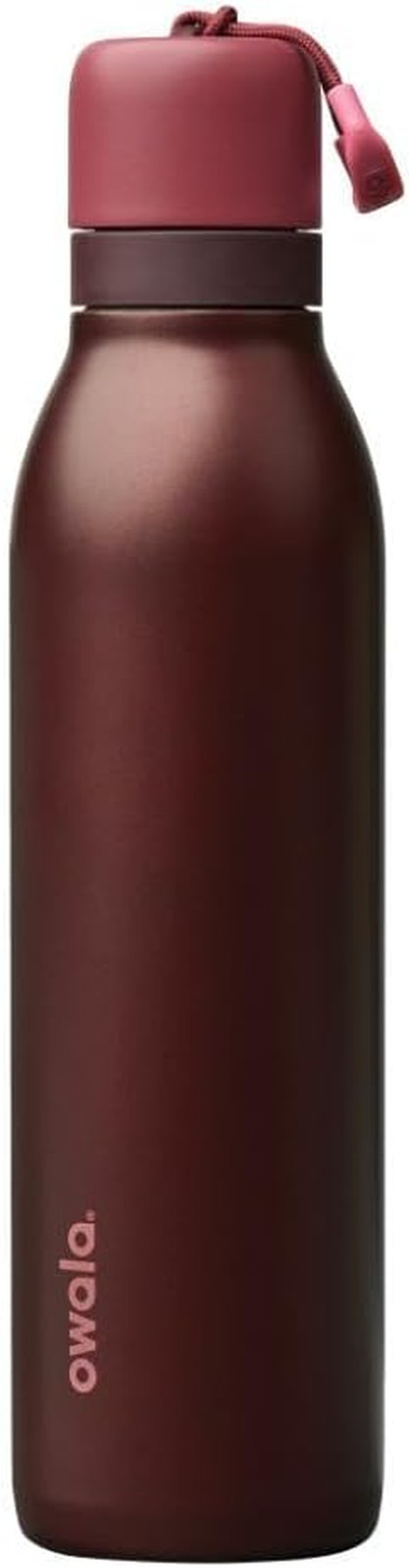 Freesip Twist 24oz Insulated Water Bottle w/ Straw &ndash; BPA-Free Black Cherry