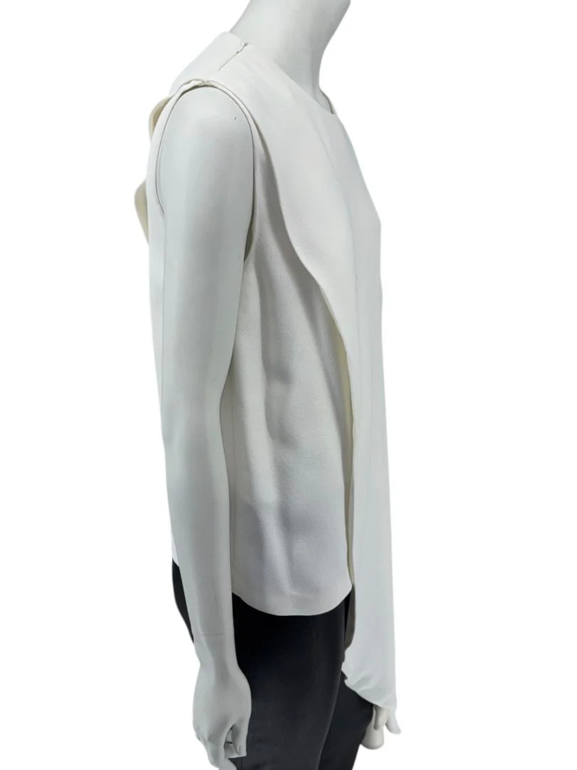 Calvin Klein 205W39NYC Ivory Asymmetrical Drape Top - Size US 8 image 7
