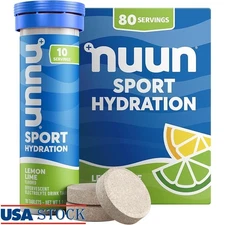 Vegan Electrolyte Tablets Hydration Lemon Lime 40 Servings Sugar Free Non-GMO US