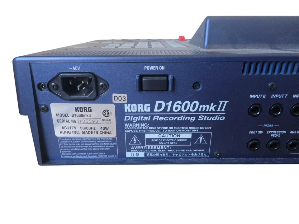 Grabadora digital multipista Korg D1600 mkII 8 pistas MIDI HDCD LCD pantalla Japón Foto 2 de 4