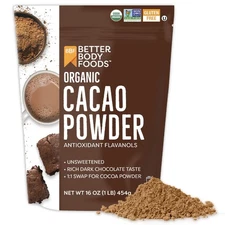 BetterBody Organic Cacao Powder Non-GMO Gluten-Free Superfood Cocoa 16 oz