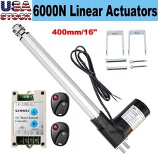 12V 16" Linear Actuator 1320lbs W/ Controller Brackets Electric Motor 6000N Lift