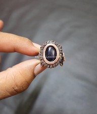 Blue Sun stone Ring Copper Wire Wrapped Ring Copper Ring Gemstone Ring