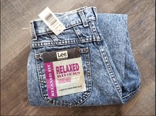 New Vintage Lee Relaxed Rider Jeans, Stone Wash Blue, Tapered Leg, Womens Size 8
