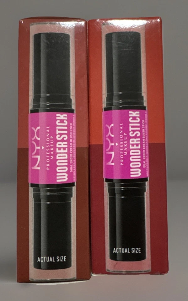 2 NEW NYX WONDER STICKS DUAL ENDED FACE SHAPING STICK CONTOUR CORAL+DEEP PEACH & - Image 3 of 4