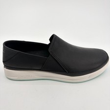 Kuru Roam Atla Womens Size 10 Black White Casual Walking Leather Slip-On Shoes