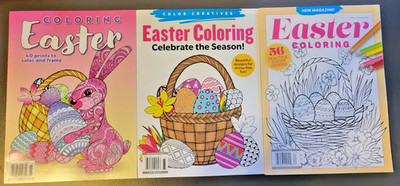 Lot of 3 Easter Coloring Books @ 1 Low Price - Over 100 Beautiful Easter Designs