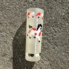 Circus Carousel Frosted Iced Tea Glass Libbey Horse Animals Libby 1 Tumbler Ice