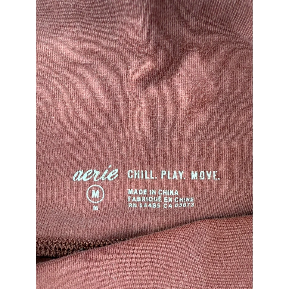 Leggings Aerie Chill Play Move para mujer talla M borgoña lavado cintura alta Foto 4 de 4